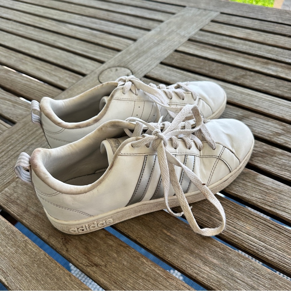 Adidas Classic White and Gray Sneakers